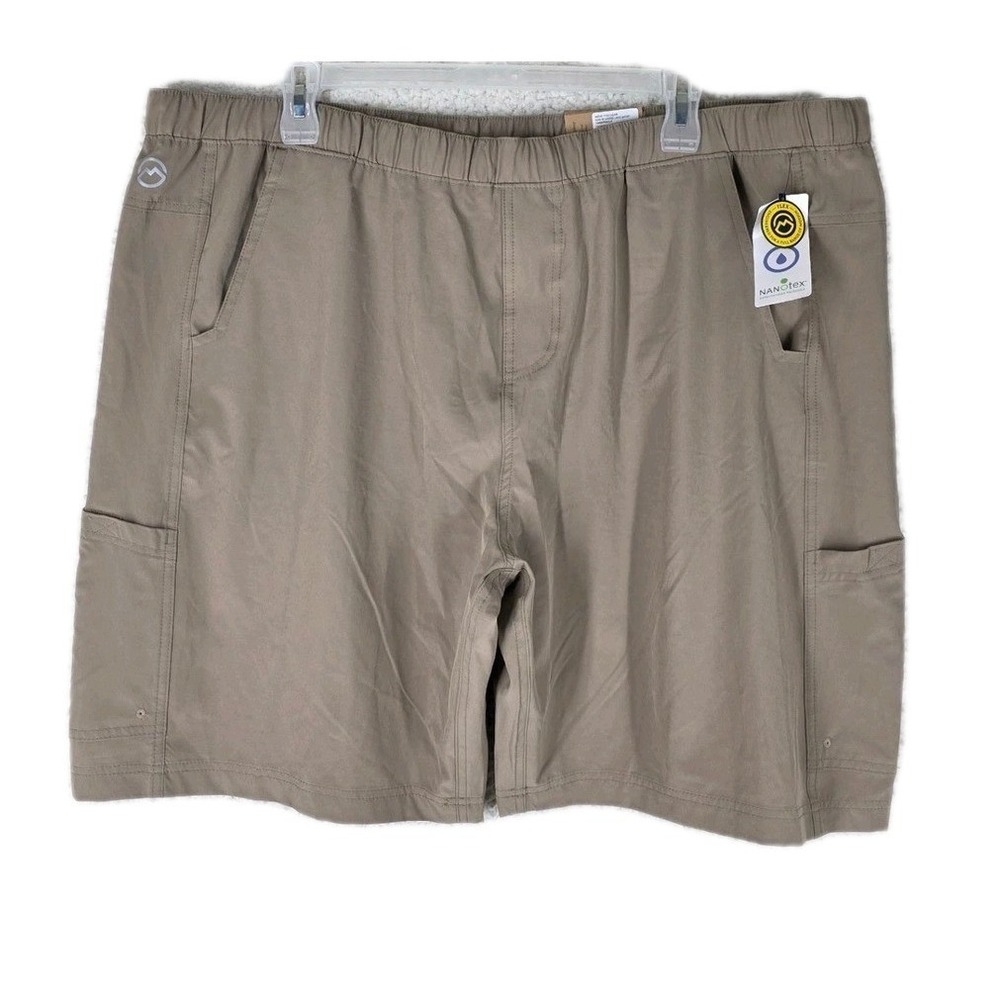 Magellan Outdoors Fish Gear 8.5" Shorts Mens 3XL Tan Water Repel Stretch UPF NWT